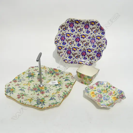 3PCS AOF CHINA PLATE DIA220 DISH & BOWL DIA 70 & CHINZE STEM CAKE PLATE DIA 220MM