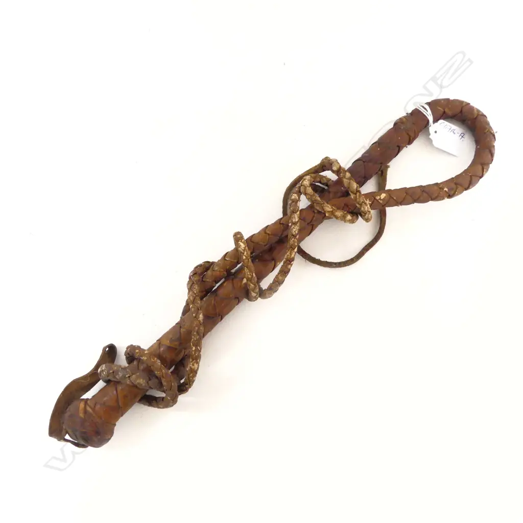 LEATHER PLAITED OLD STOCK WHIP Image 1++