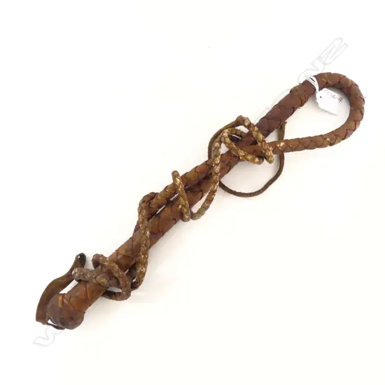 LEATHER PLAITED OLD STOCK WHIP
