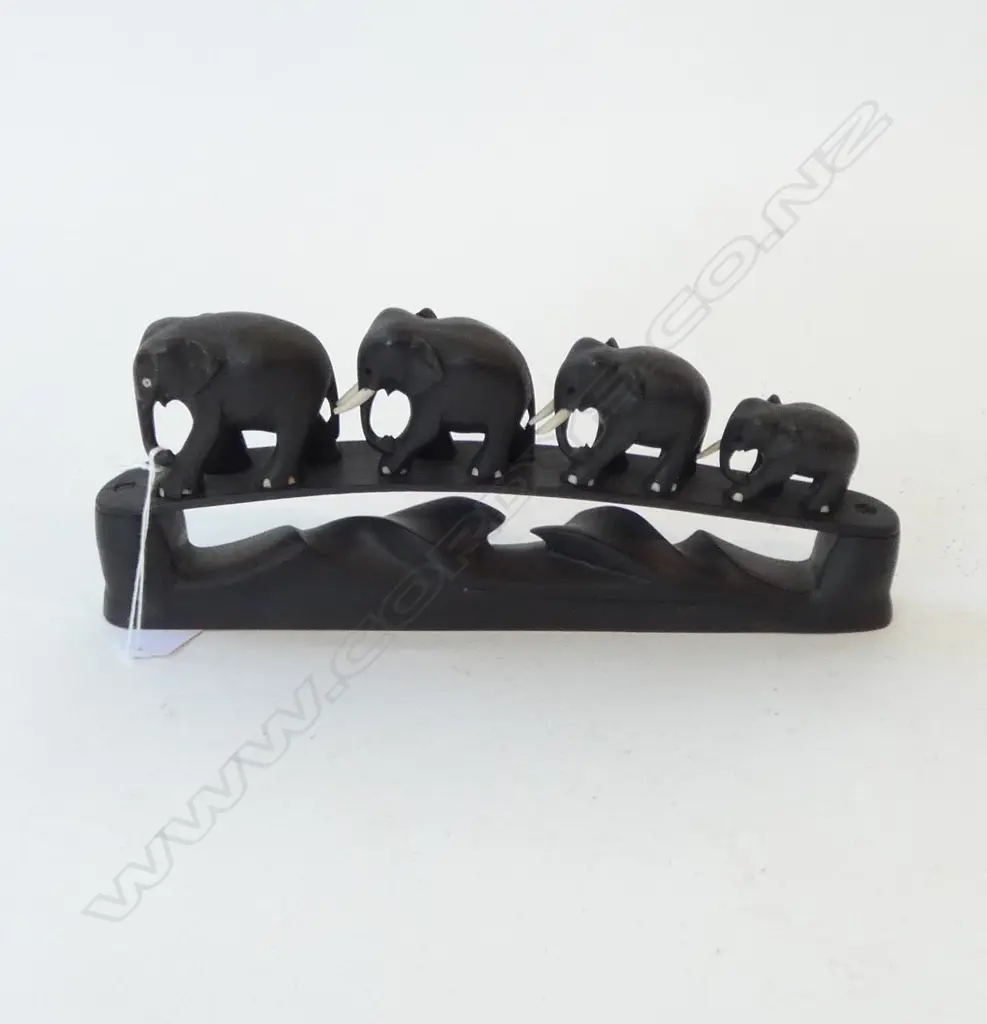 CARVED WOODEN ELEPHANT BRIDGE L.310mm Image 1++