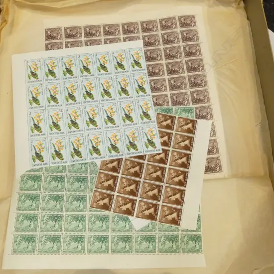 TRAY LOT OF SHEETS OF UNUSED STAMPS