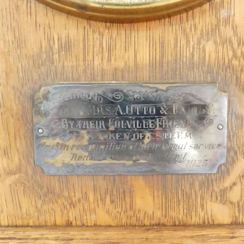 VINTAGE GILBERT USA COMMEMORATIVE S/SILVER PLAQUED MANTLE CLOCK Image 1++