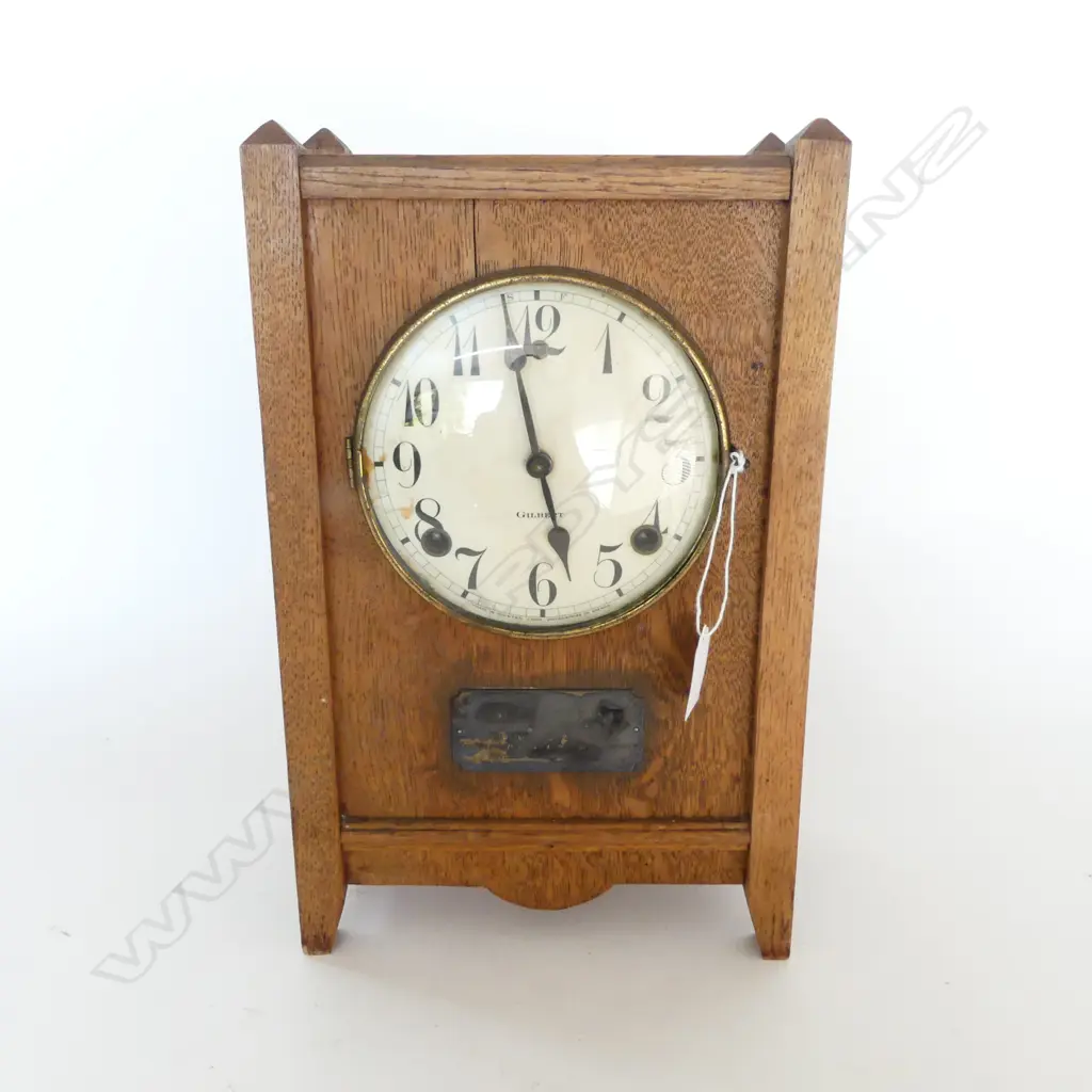 VINTAGE GILBERT USA COMMEMORATIVE S/SILVER PLAQUED MANTLE CLOCK Image 1++