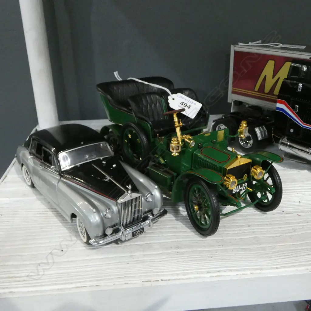 FRANKLIN MINT DIE CAST R/R SILVER CLOUD L230MM & 1905 R/R L200MM Image 1++