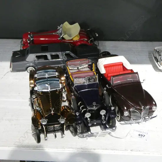 5 DIE CAST FRANKLIN MINT MODEL CARS L200MM