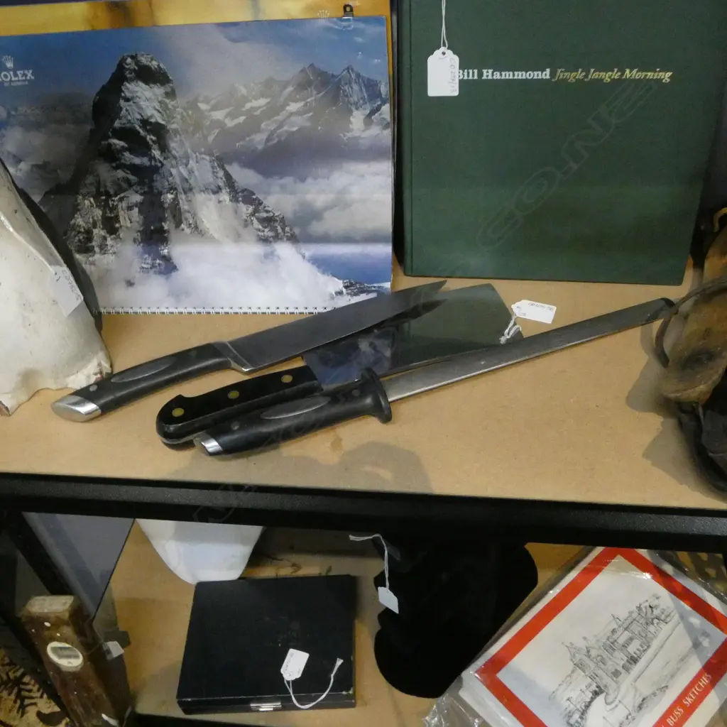 SCANPAN KNIFE 330mm & STEEL 400mm & SABITIER CLEAVER  300 mm Image 1++