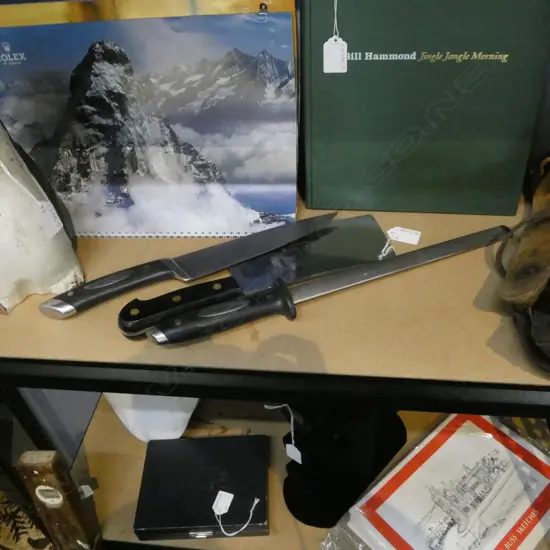 SCANPAN KNIFE 330mm & STEEL 400mm & SABITIER CLEAVER  300 mm