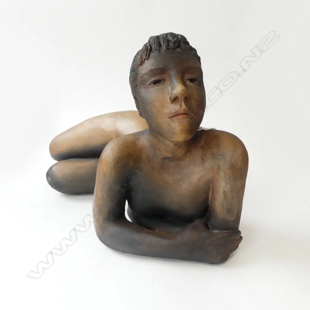 LARGE CERAMIC BRONZED STATUETTE OF A LADY by MAREE LAWRENCE L.600mm Image 1++