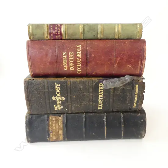 4 OLD BOOKS: Dictionary x2. Vitalogy Illustrated. Cassel's concise Cyclopedia