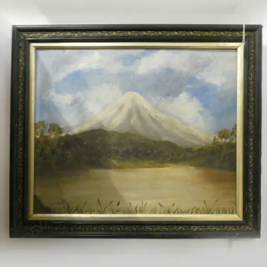 NZ COLONIAL LATE 19thC OIL ON CANVAS NGARAHOE 465 x 565mm