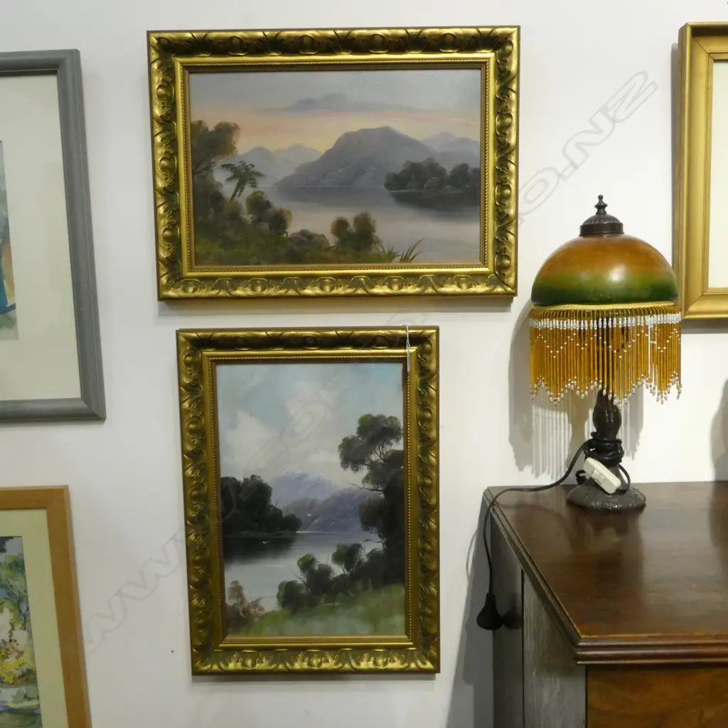 2 K. MAXWELL ORIGINAL WORKS, BOTH SOUTHLAND LAKES, LARGEST 440x290mm Image 1++