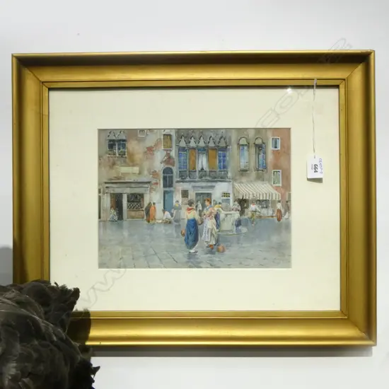 SIGNED EUROPEAN WATERCOLOUR, 215x295mm