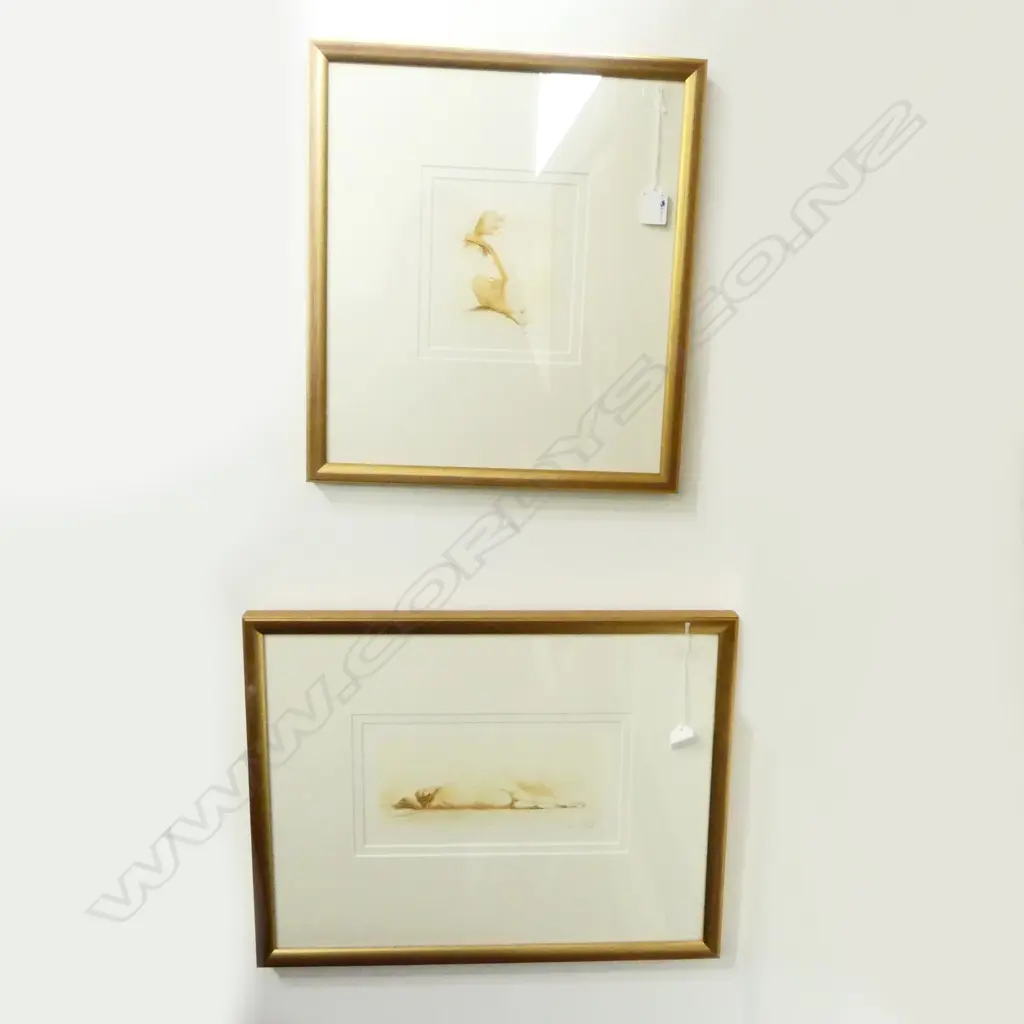 2 JEAN AUGUSTE VYBOUD SIGNED ETCHINGS; Largest 135x270mm Image 1++