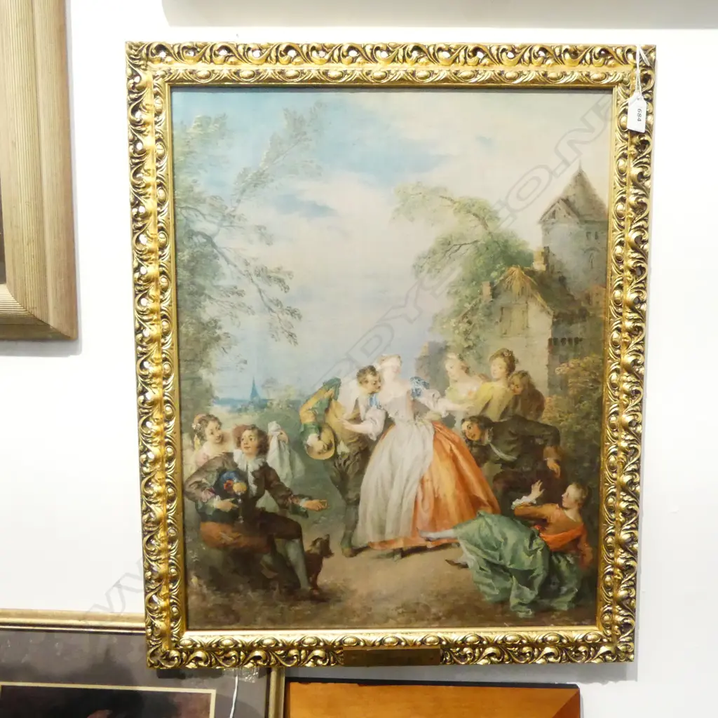 MODERN 18thC PRINT 'BLIND MAN'S BLUFF' JOSEPH PATER 550x430mm Image 1++