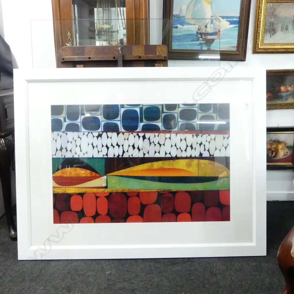 LARGE FRAMED MODERN ARTWORK H600 L890MM Image 1++