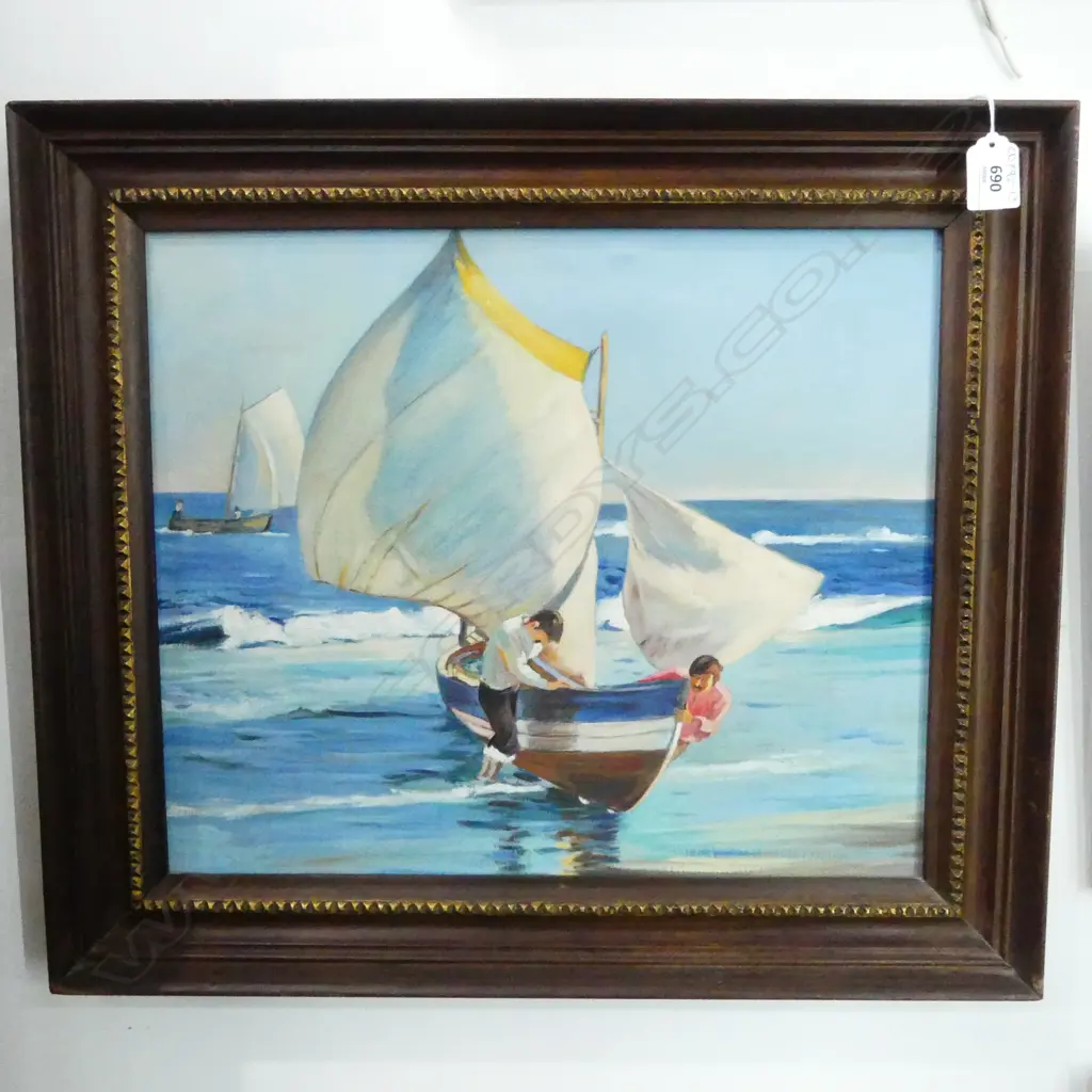 ARTIST UNKNOWN, SAILING SCENE, OIL ON BOARD, 340x410mm Image 1++