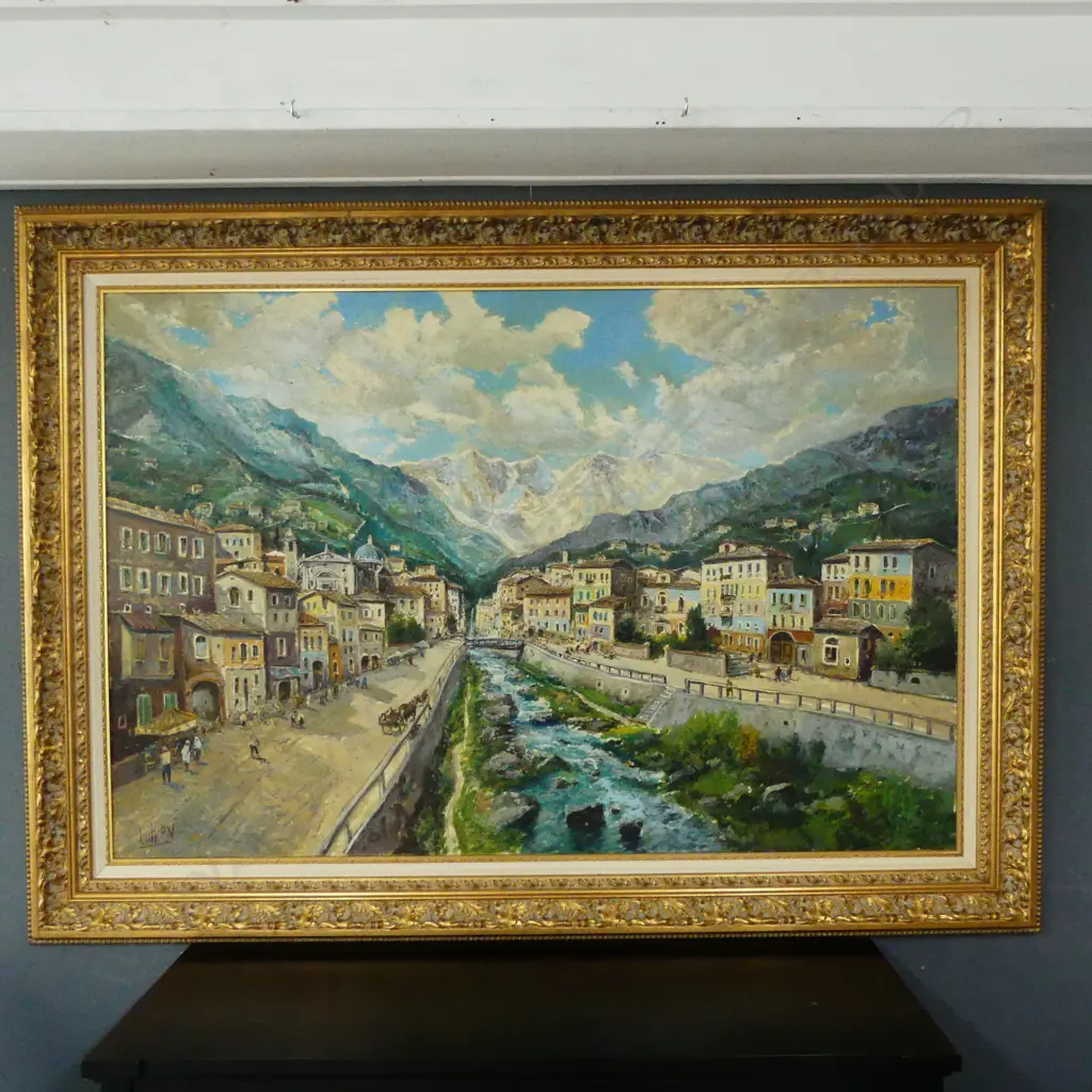 PIETRO VIRGILLIO LIETTI, ITALIAN LANDSCAPE, LG OIL ON CANVAS, 1000x1500mm Image 1++