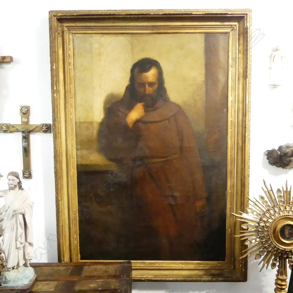 19th CENTURY EUROPEAN PORTRAIT; In original gilt wood frame, oil on canvas, needs restoration, 1530 x 1010mm... Image 1++