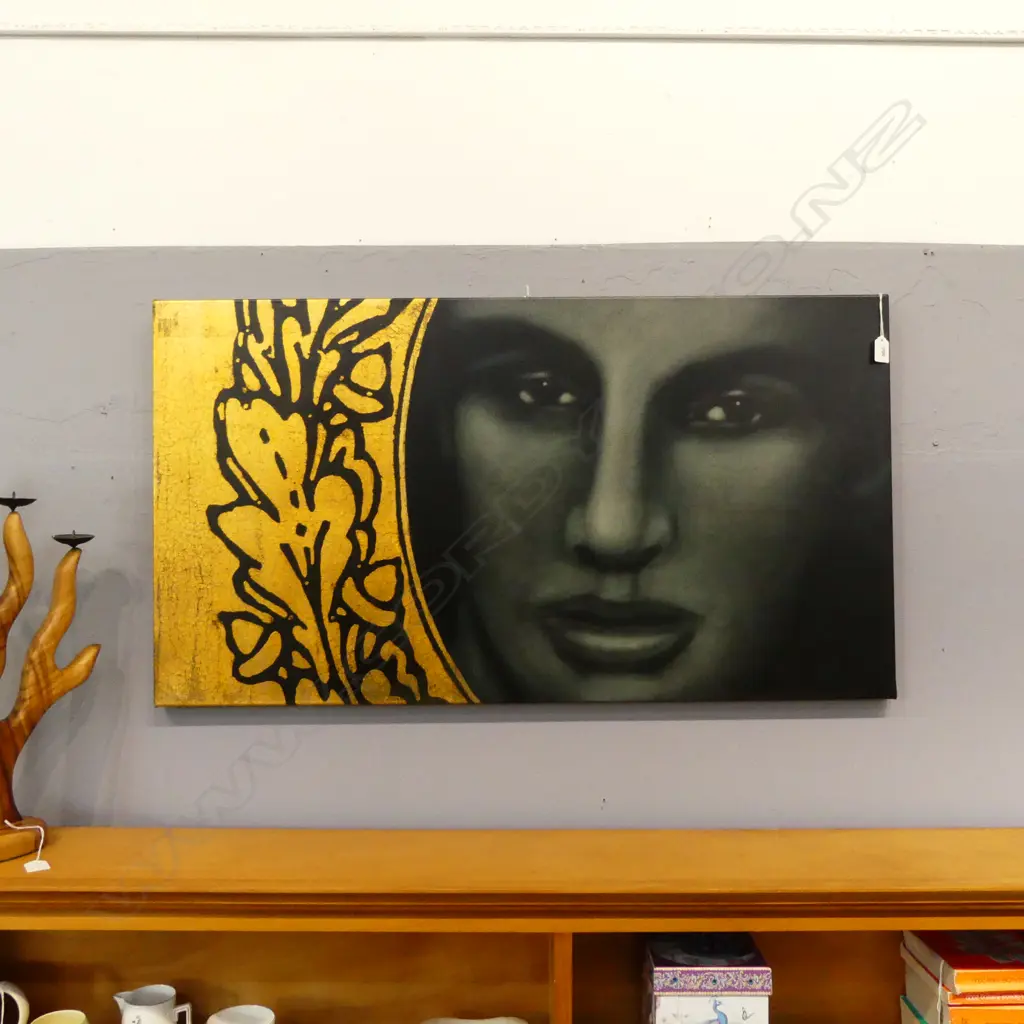 MODERN ARTWORK ON CANVAS 560x1015mm SIGNED MAC 2005 VERSO Image 1++