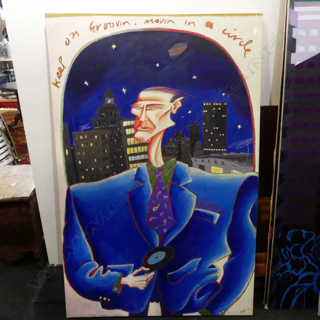 DENNIS BLAIR, JACK OF CLUBS, SIGNED & DATED 1985, ACRYLIC ON CANVAS, 1550x1010mm  Image 1++