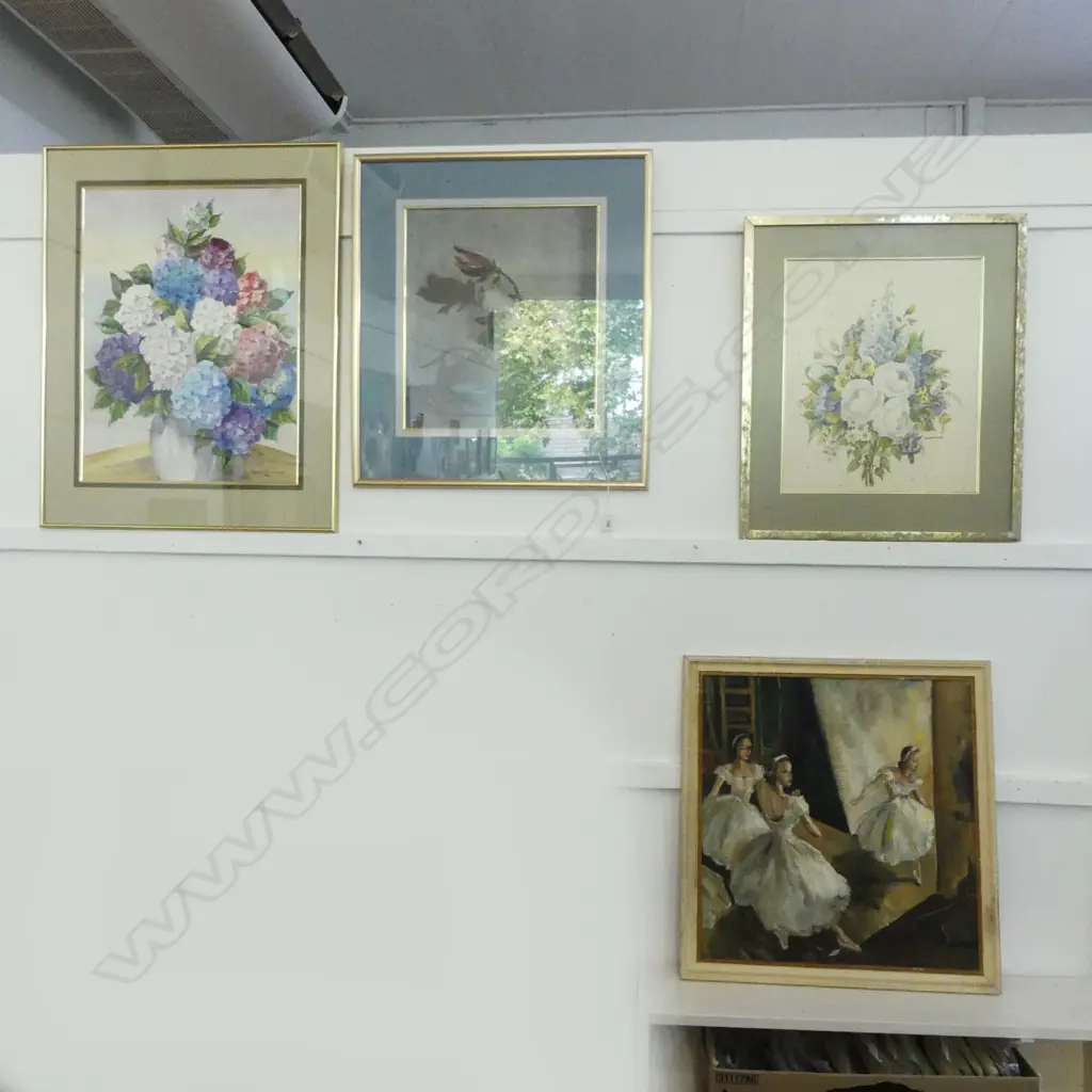 4 FLORENCE LUXFORD ARTWORKS LARGEST 'HYDRANGEAS' WC 580x440mm Image 1++