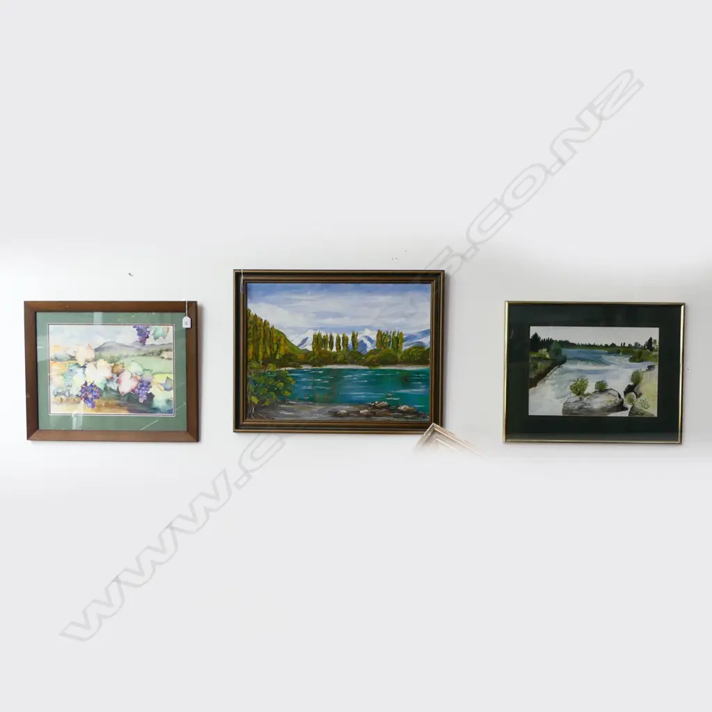 2 SIGNED WATERCOLOURS, OIL ON BOARD & ACRYLIC ON CANVAS 440x600mm Image 1++