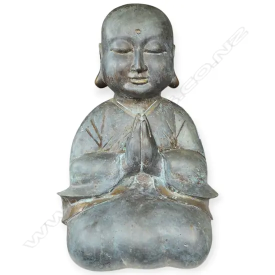 LARGE METAL MEDITATING BUDDHA STATUE - 850 x 550 x 450mm