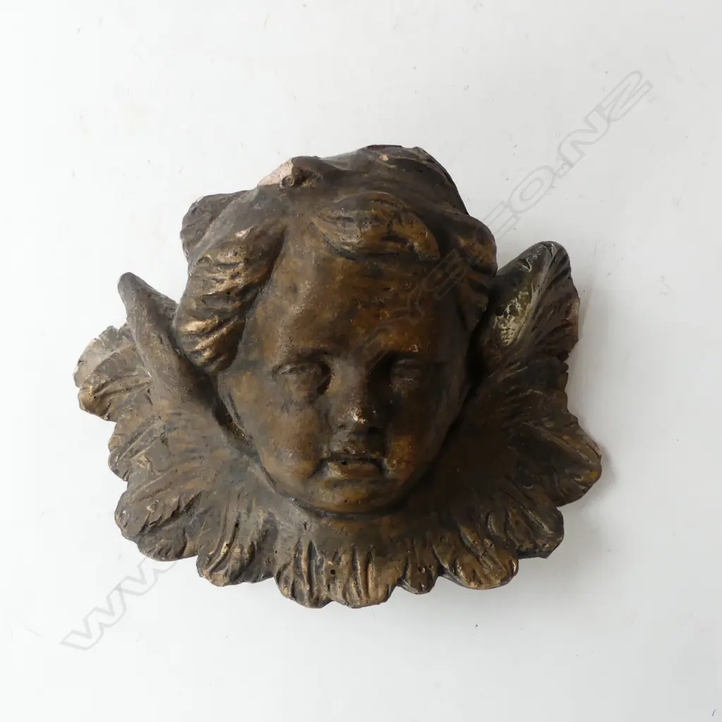 VINTAGE PLASTER PUTTI FAULTS H 200mm Image 1++