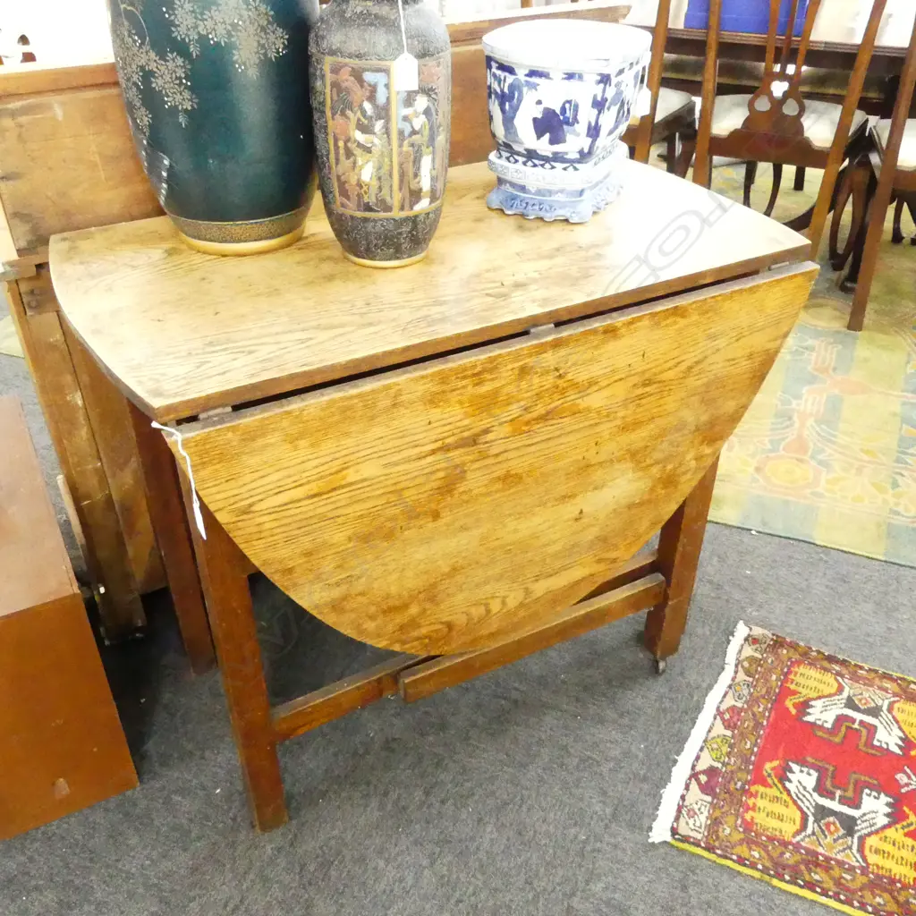 OAK GATE LEG DROP SIDE TABLE Image 1++