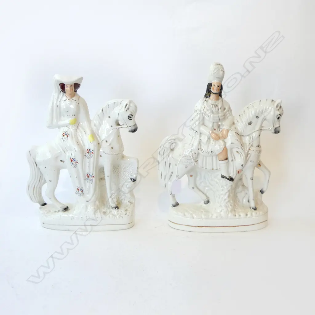 C.1840’S STAFFORDSHIRE PAIR LARGE FLATBACK FIGURINES DUKE & DUCHESS OF CAMBRIDGE, H.360MM, H.370MM Image 1++