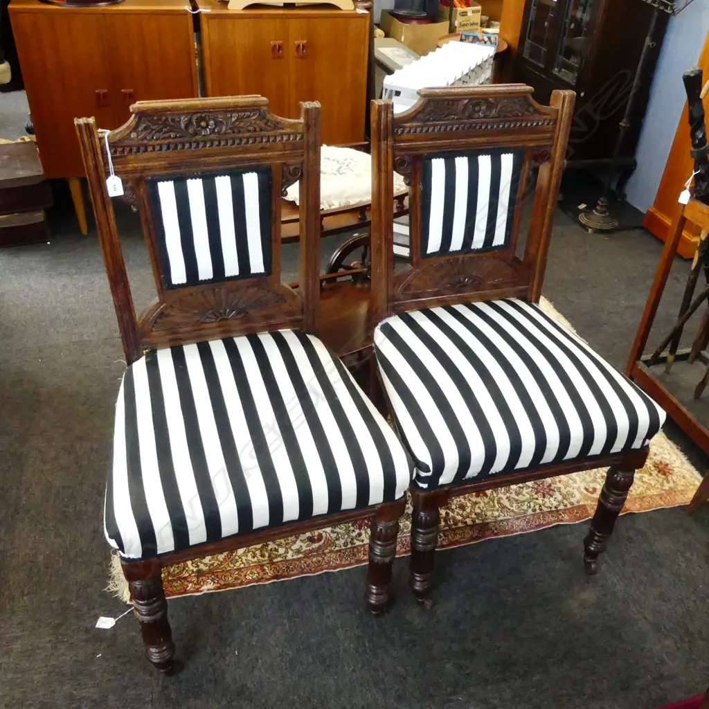 PR UPHOLSTERED ANTIQUE DINING CHAIRS  Image 1++