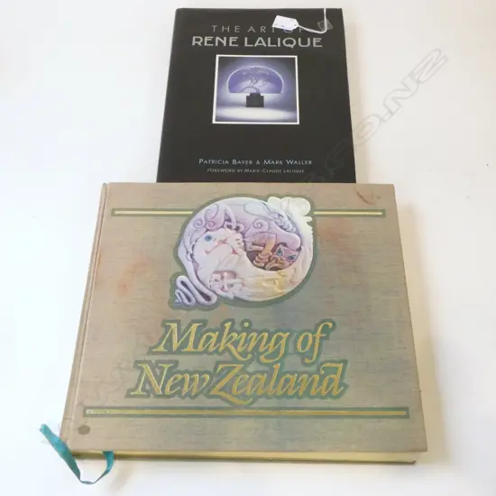 2 books: THE ART OF RENE LALIQUE + MAKING OF NZ by Sheffield House