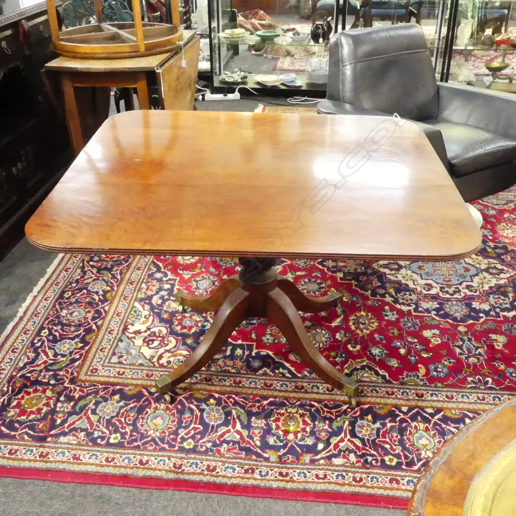 EARLY 19thC REGENCY MAHOGANY TILT TOP BREAKFAST TABLE 1110x990x680mm Image 1++