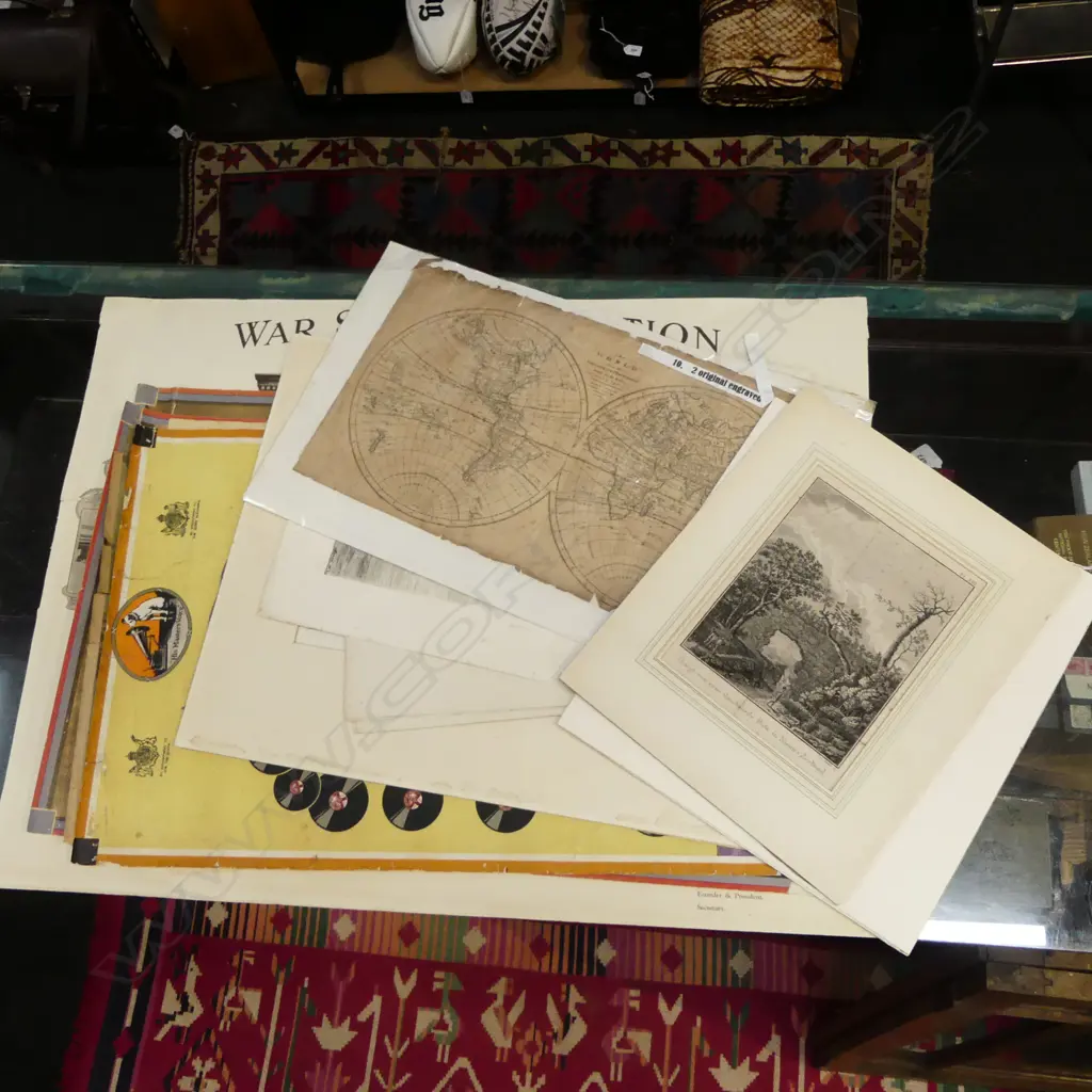 ASST. ANTIQUE POSTERS, HIS MASTERS VOICE ETC Image 1++