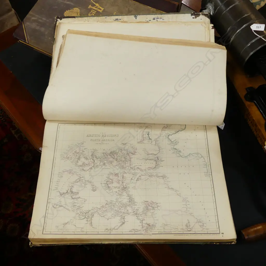 OLD LGE BOOK 'CASSELL'S ATLAS' 'consisting of 62 beautifully engraved folio maps' some faults & extra maps 500 x 345mm   Image 1++