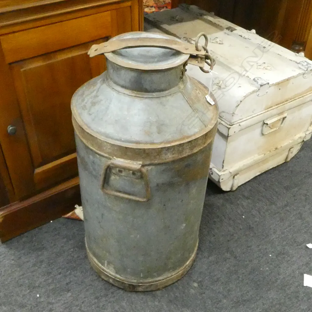 VINTAGE METAL MILK / CREAM CAN H.630mm Image 1++