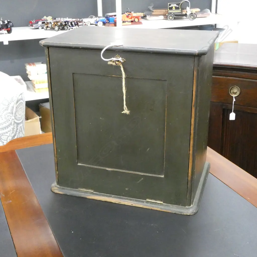 ANTIQUE PAINTED PINE TABLE TOP DRAWERS 370x260x370mm Image 1++