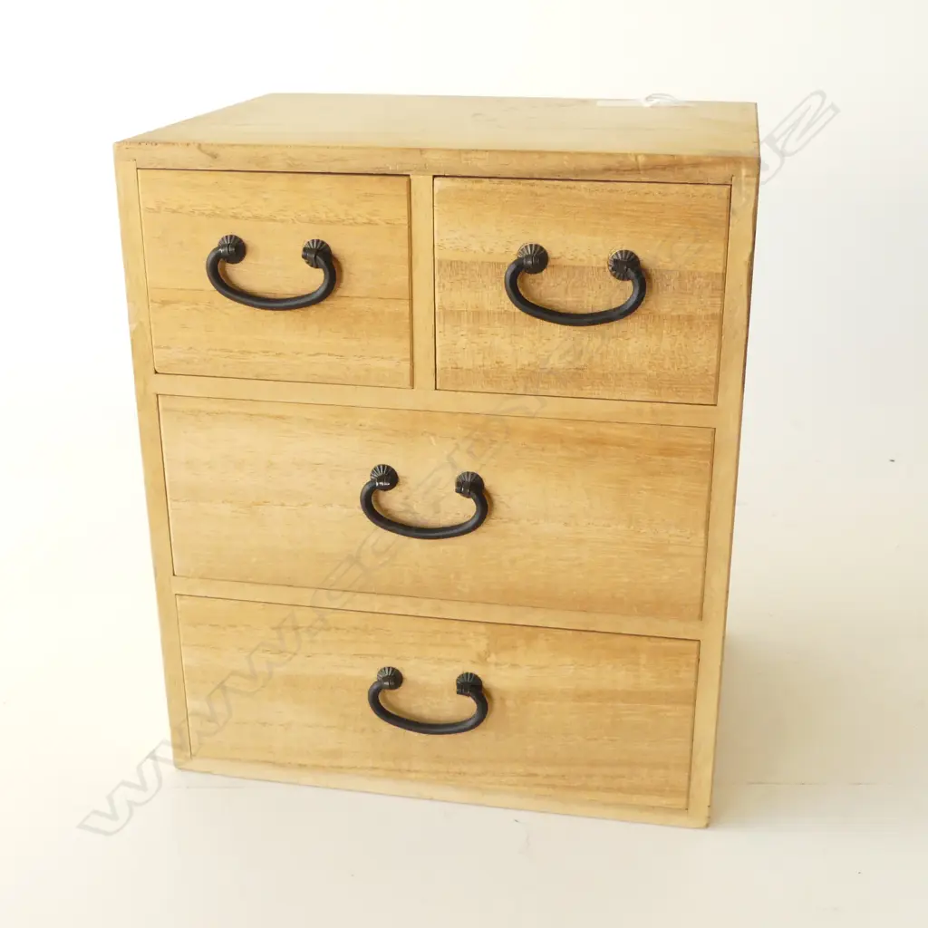 Small Japanese 4 drawer wood box 245x210x160mm Image 1++