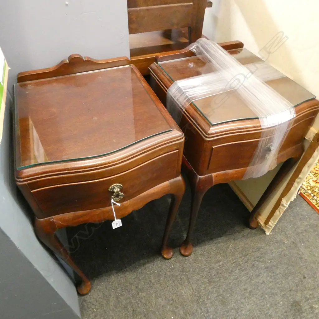 PR MAHOGANY SIDE TABLES 410x400x730mm Image 1++