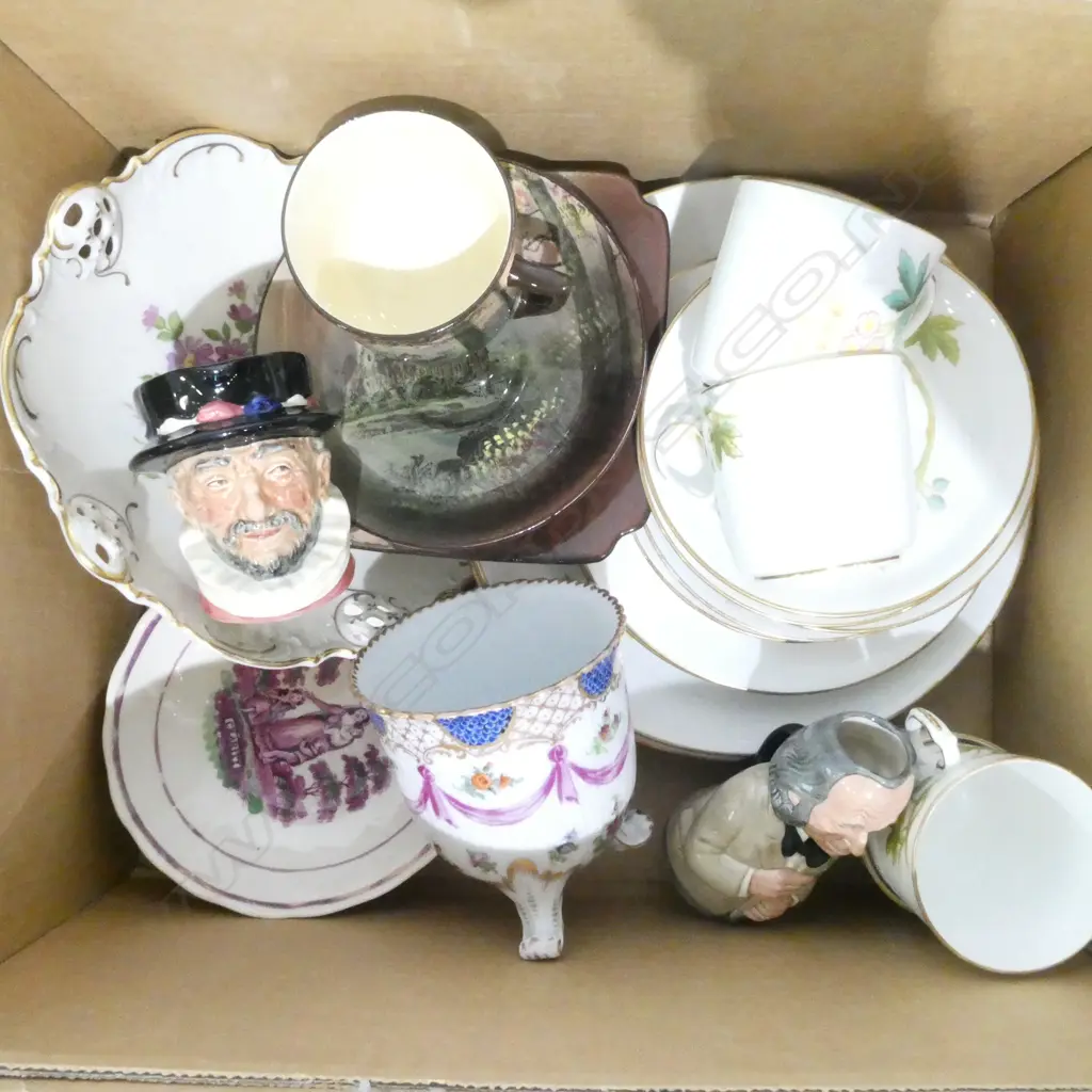 PART EDWARDIAN TEASET RD CSP & 2 CHARACTER JUGS ETC Image 1++
