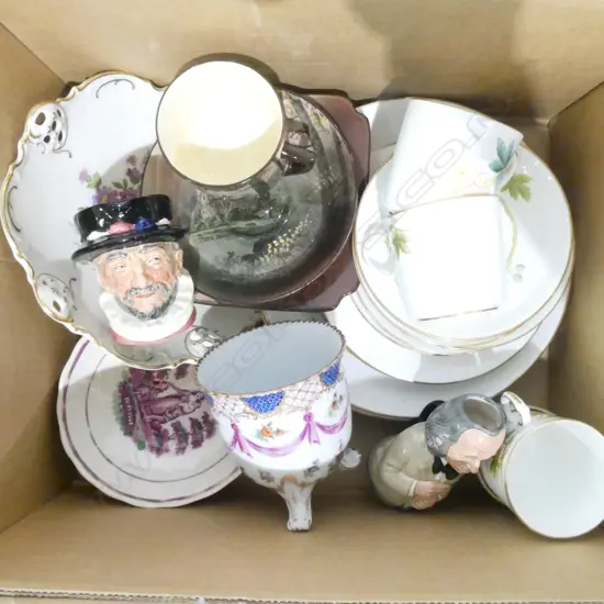 PART EDWARDIAN TEASET RD CSP & 2 CHARACTER JUGS ETC