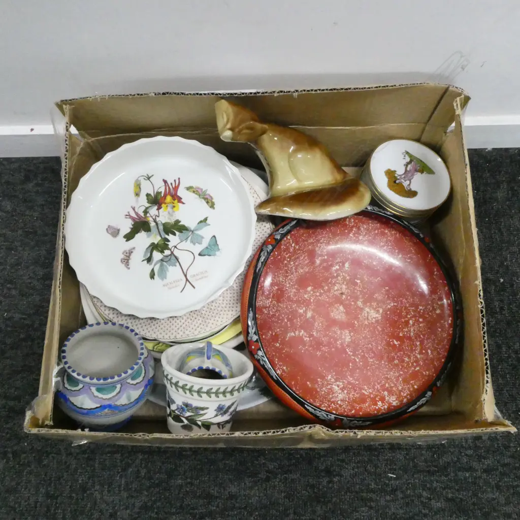 BOX LOT CHINA PLATES BOWLS  DISHES CHINA FOX ETC Image 1++