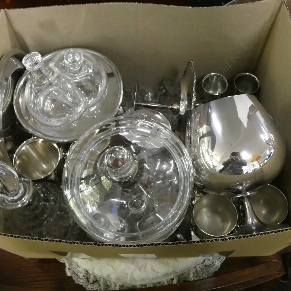 ASST. EPNS, CRYSTAL DECANTER ETC Image 1++