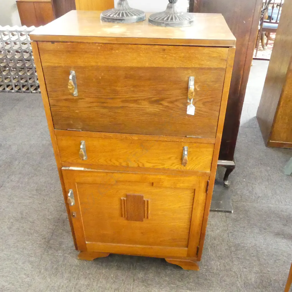VINTAGE OAK DRINKS CABINET 630x430x1140mm Image 1++