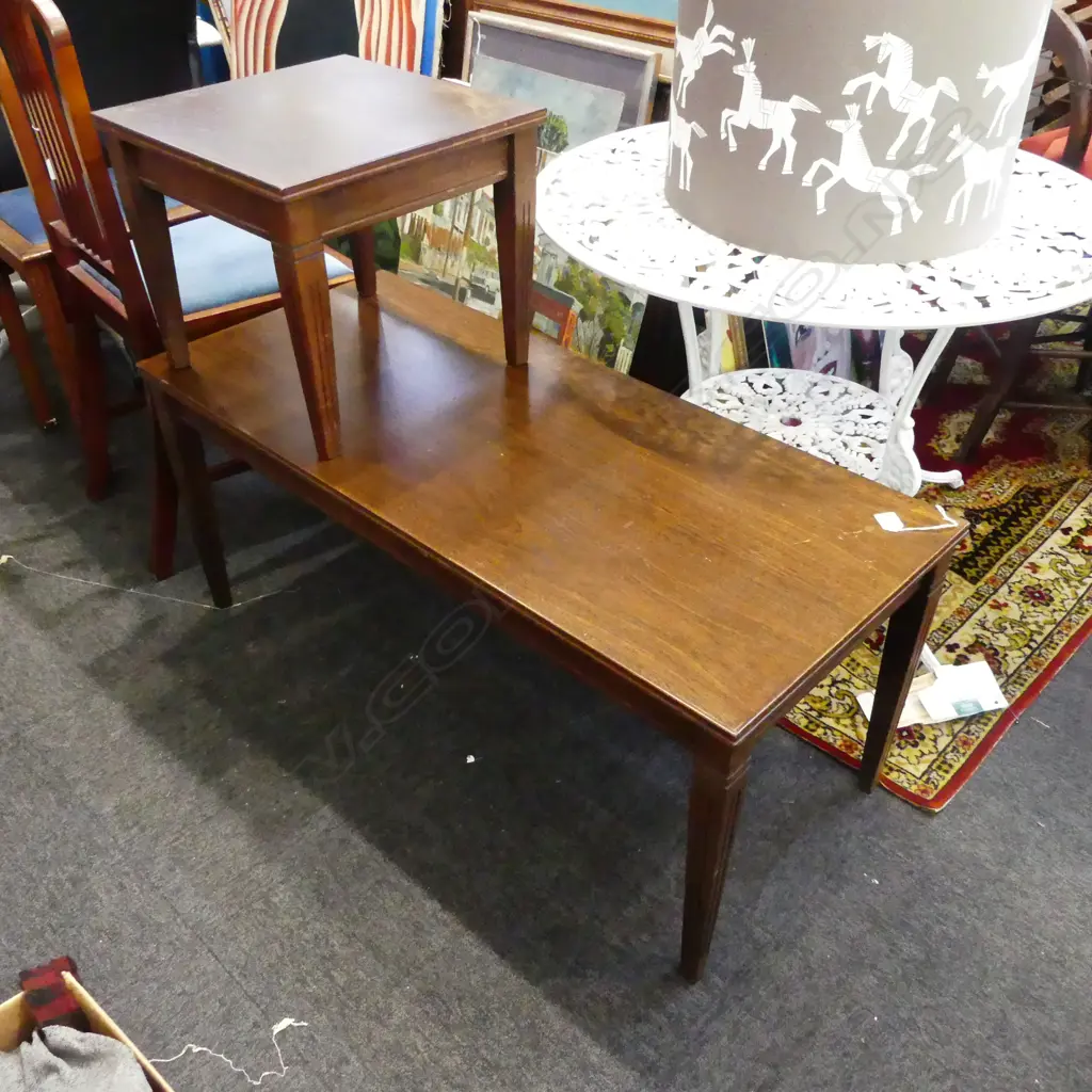 2 MAHOGANY COFFEE TABLES W.1070mm Image 1++
