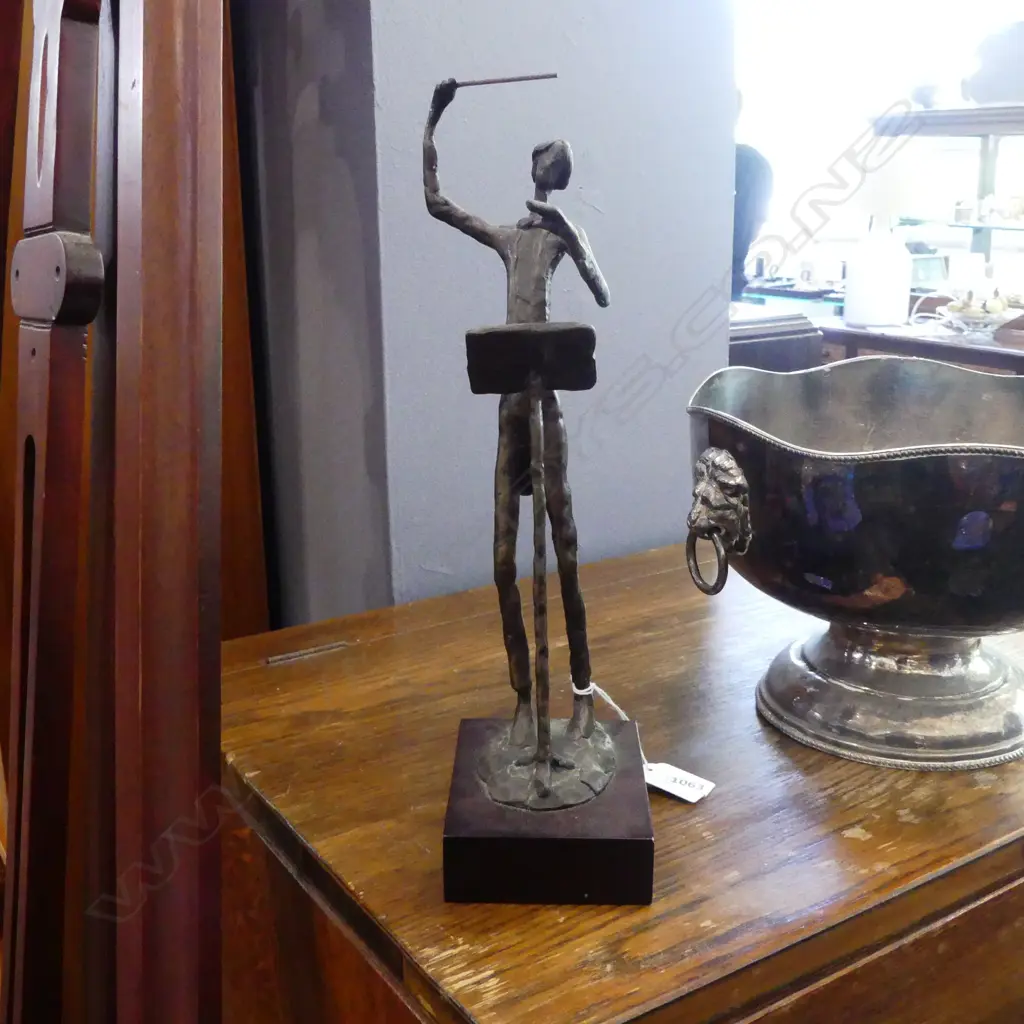 BRONZE CONDUCTOR SIGNED 'KIM B?' H.330mm Image 1++
