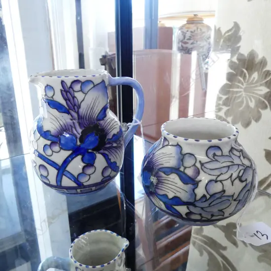 CHARLOTTE RHEAD LUSTRE JUG & VASE H130 & 90MM