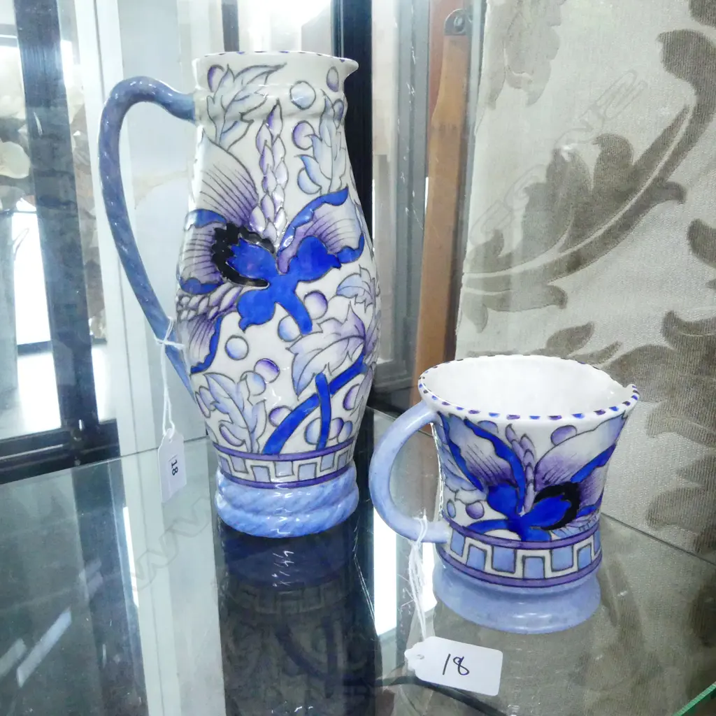 2 CHARLOTTE RHEAD LUSTRE JUGS H240 & 100MM... Image 1++