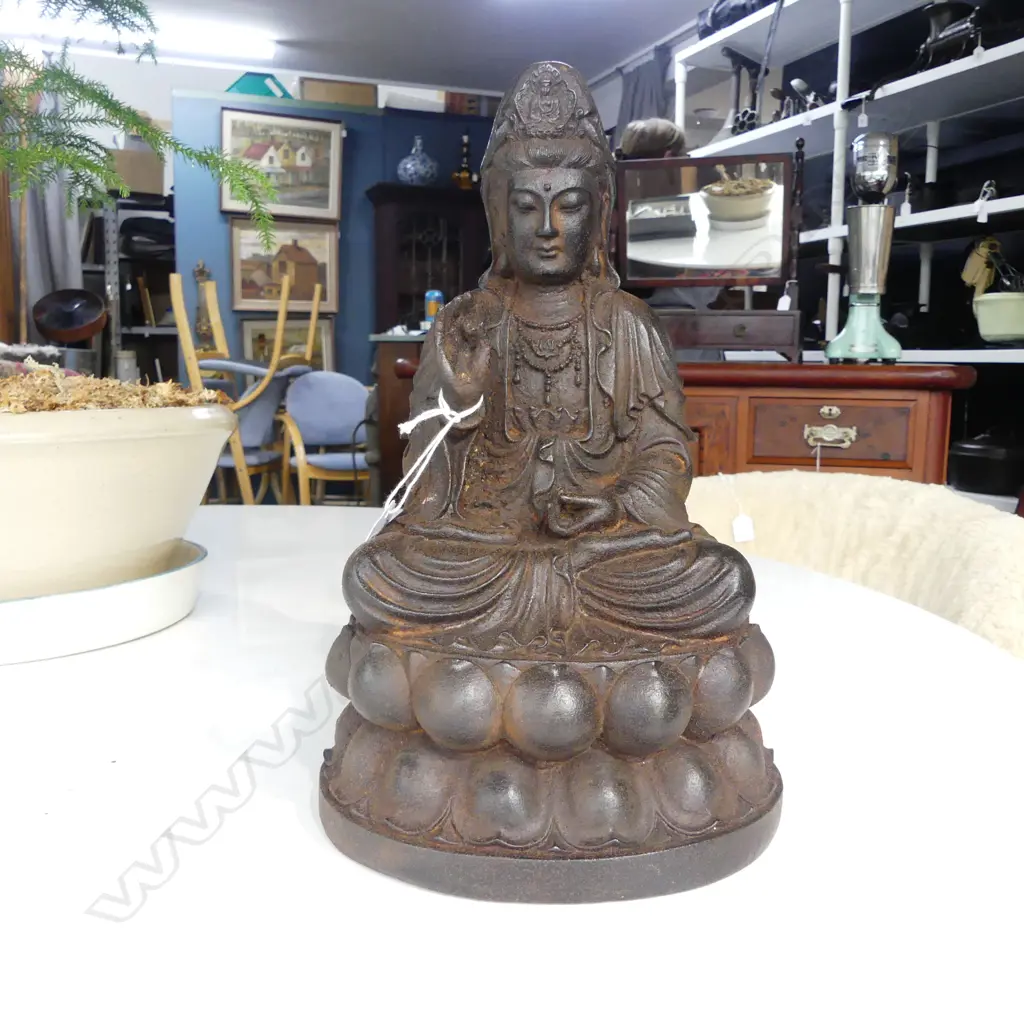 CAST IRON LADY BUDDHA TARA H.285mm Image 1++
