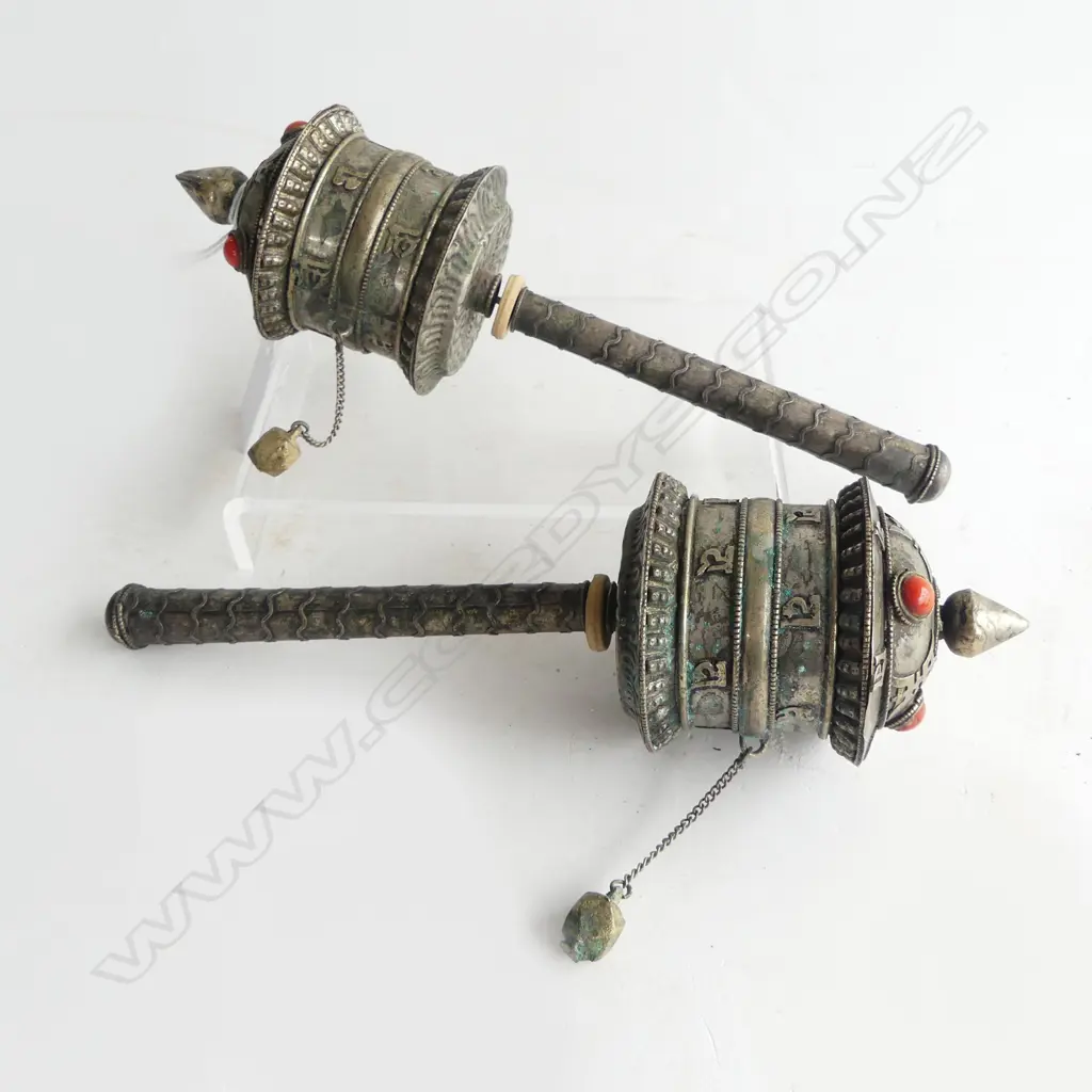 PAIR OF TIBETAN PRAYER WHEELS Image 1++